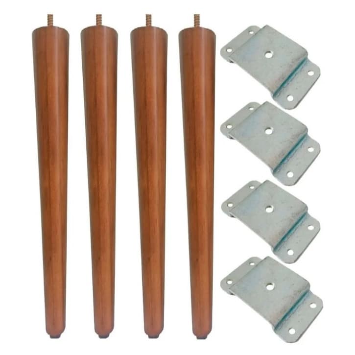 kit 4 pé palito 50cm  com chapinha de fixação inclinada , mais carpete de proteção perna para móveis