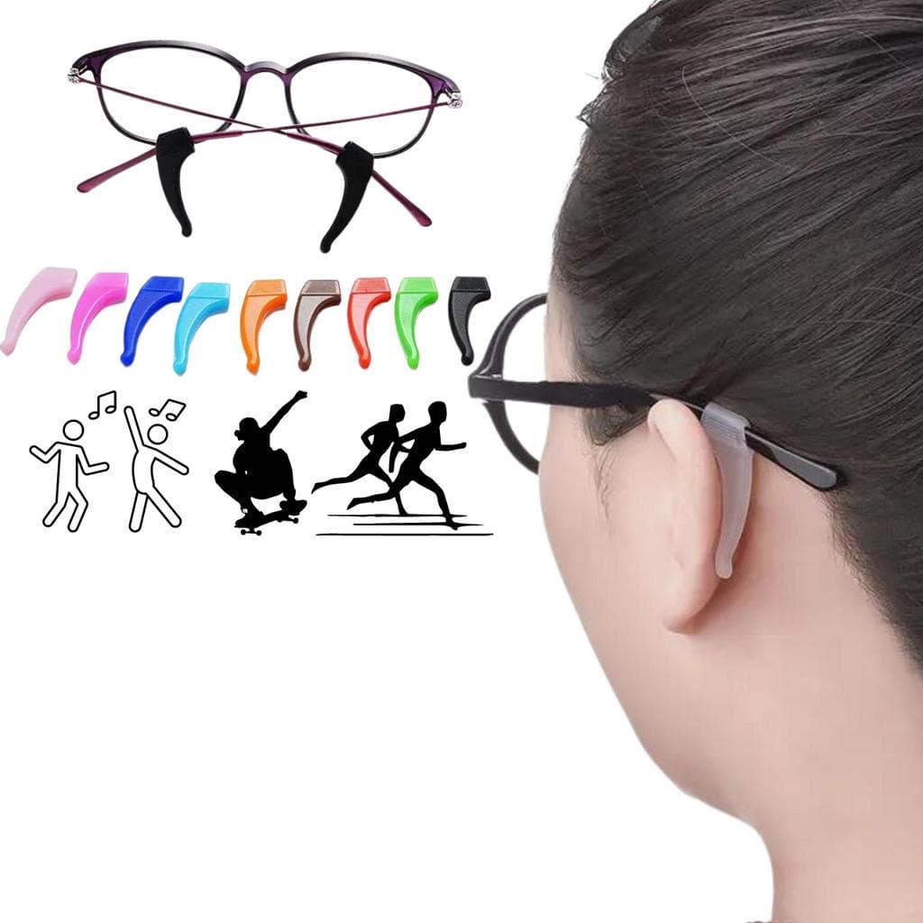 2 Pares de Prendedor de óculos Gancho de orelha de silicone suporte para óculos