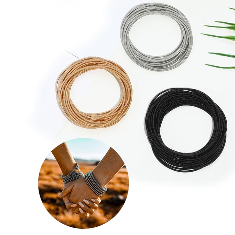 GODD 50 Pçs Frisado Ouro-Coberto Primavera Pulseira Diy Espiral Telescópica De Aço Carbono Elástico Antiderrapante Cr