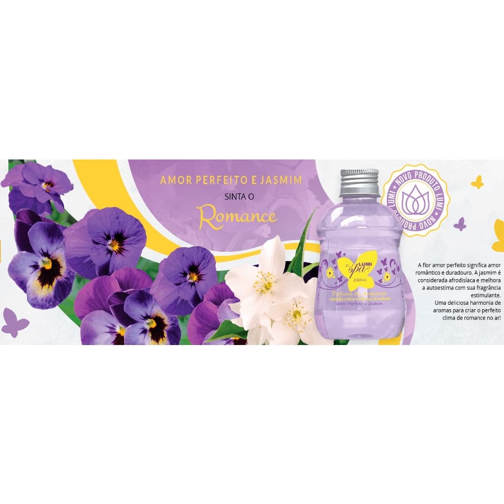 Aromatizante de ambiente Lumi Amor Perfeito e Jasmim