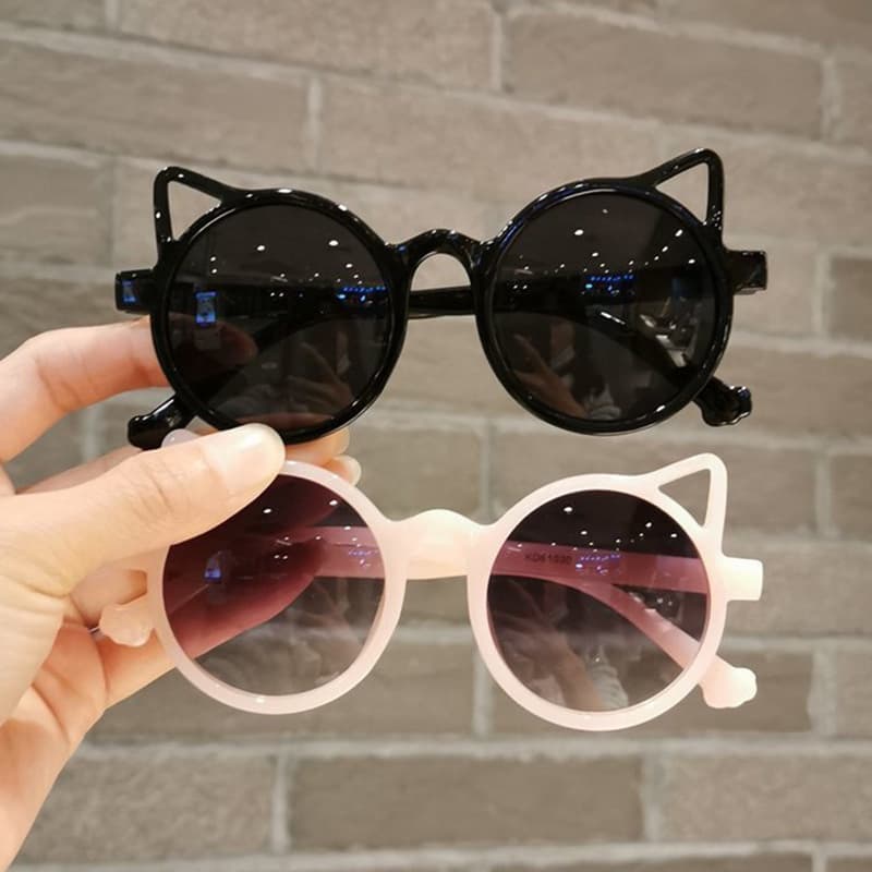 Bonito Moda Infantil Óculos De Sol Da Orelha De Gato Gatinho Do Bebê Fotografia Presente Feriado Para Menino Meninas Das Crianças Com Proteção UV