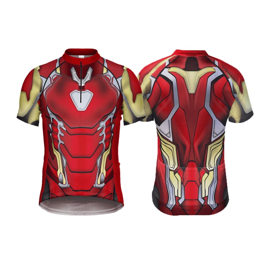 Camiseta Ciclismo Bike Super Herói Adulto E Infantil Homem De Ferro