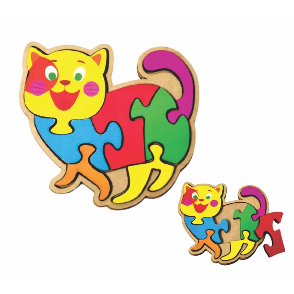 Quebra Cabeça Infanti Pedagógico Gato Colorido