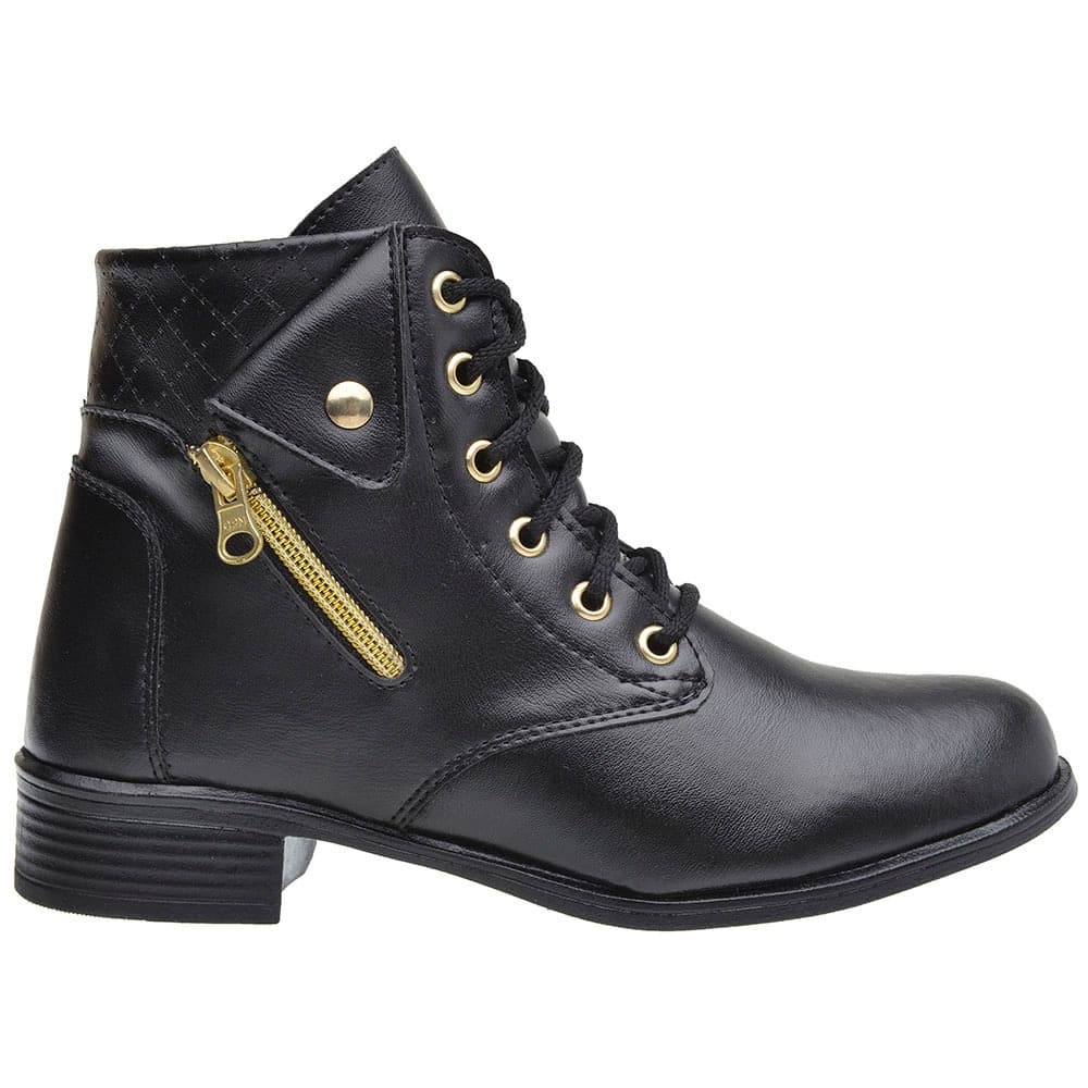 Coturno Bota Feminina Cano Curto Médio Coturno Zíper Exclusiva Promoção Liquidação Atacado