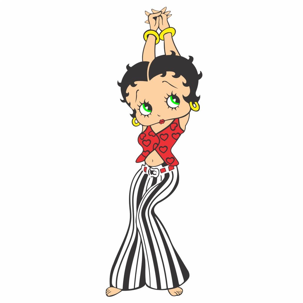 Adesivos de Carro Betty Boop De Calça Dançarina 24cm X 8cm Acessórios de veículos Tuning Club De Menina Girl Geek Nerd