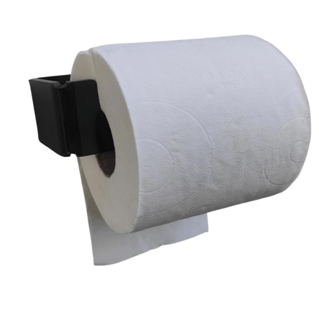 Suporte Porta Papel Higiênico De Parede Preto.