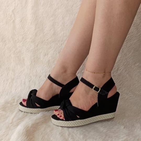 Sandália de Salto Feminina Anabela plataforma espadrile novidade