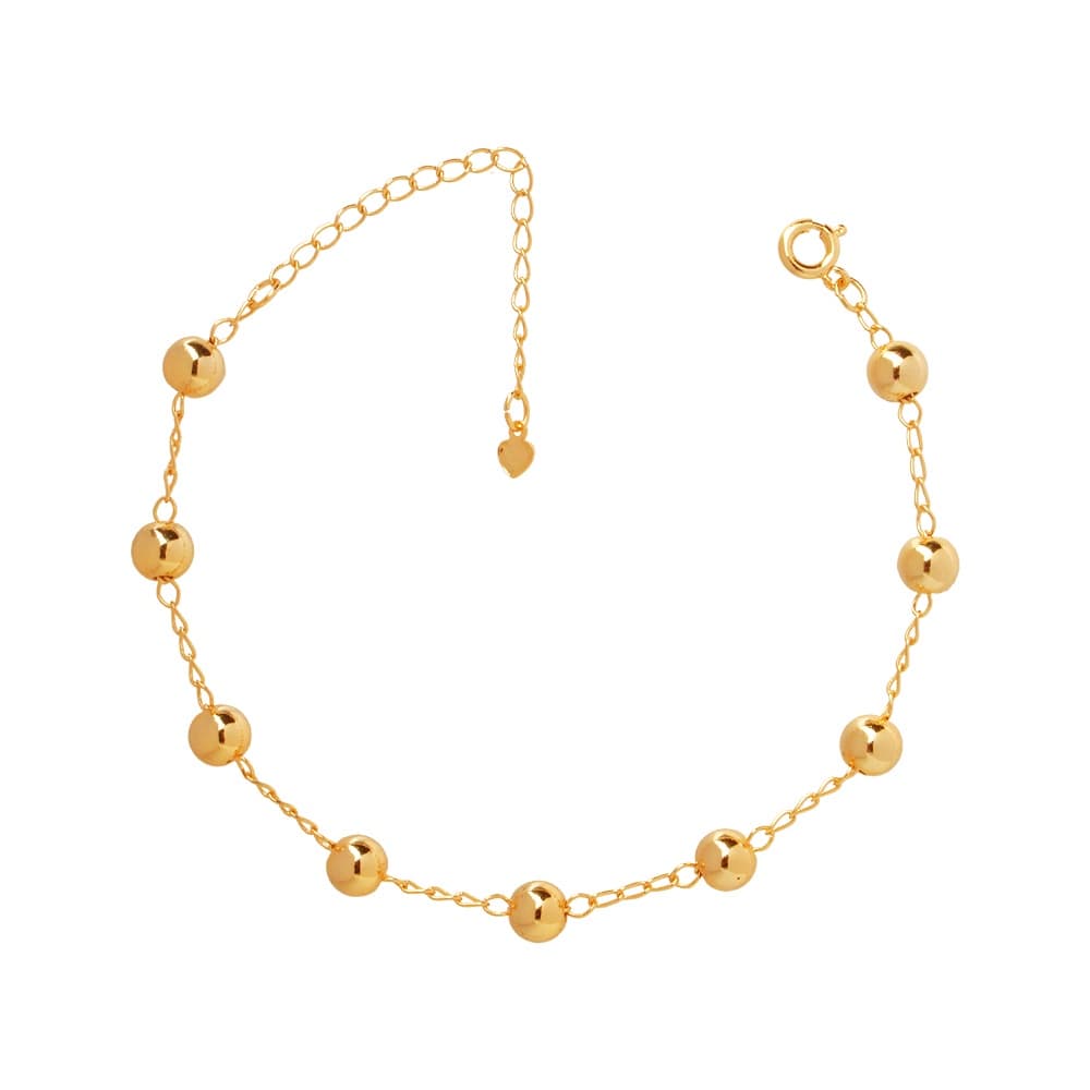Pulseira Bolinhas Folheadas A Ouro 18k
