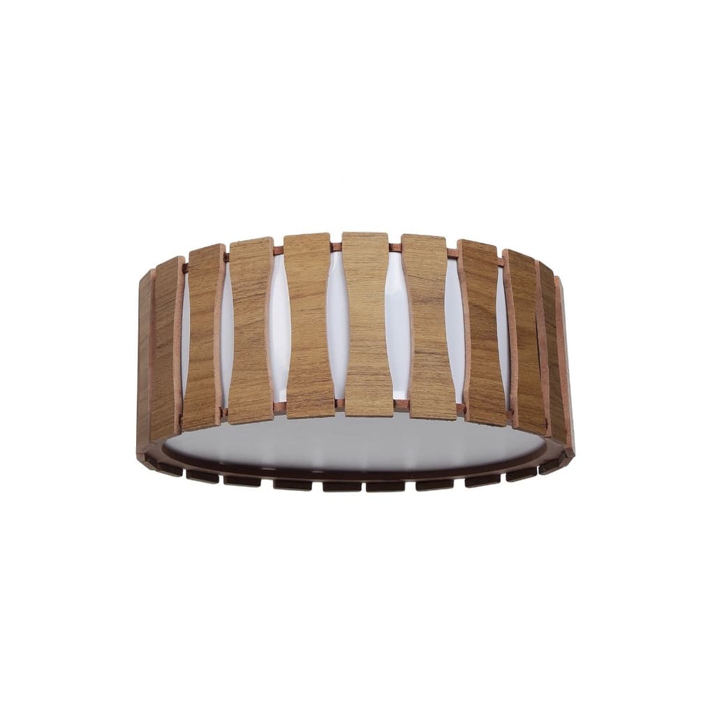 Plafon Madeira Ripado Redondo 50x50cm