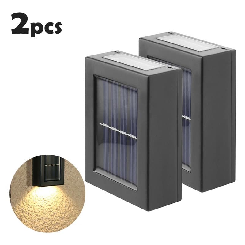 2x Arandela Solar Slim 2 Focos Luminaria Parede Externa Ip65