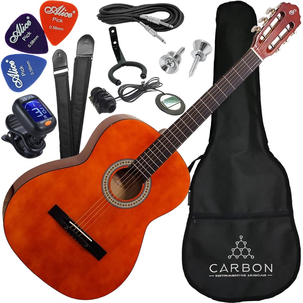 Kit Violão Elétrico Aço Estudo S14 Giannini Natural C/ Capa
