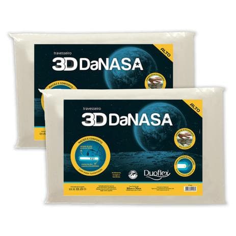 Kit 2 Travesseiros 3D DANASA ALTO DUOFLEX
