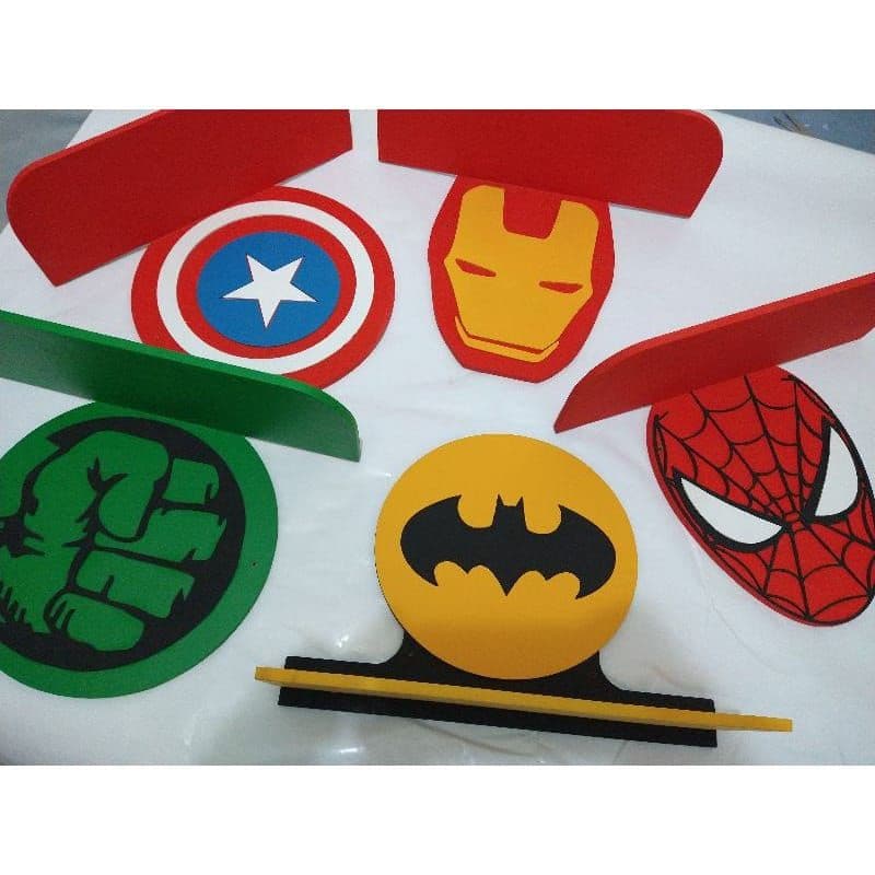 Prateleira Nichos Super Herois Em Mdf Quarto De Bebê Decoração Infantil