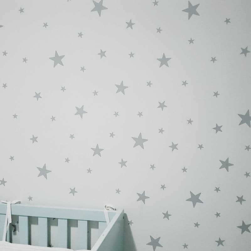 Adesivo Parede 156 Estrelas Cinza 9,7,5, 3cm Bebê Infantil autocolante