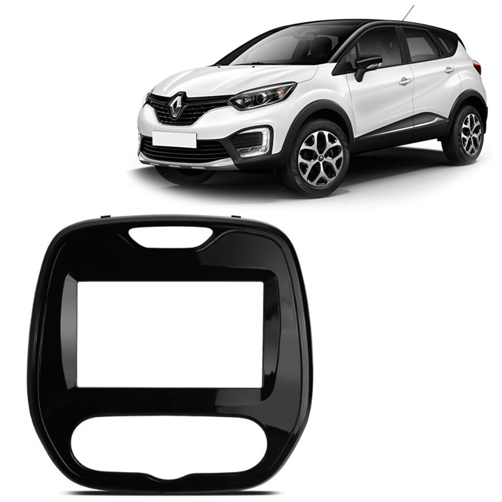 Moldura 2 Din - Renault Captur (Para Todos os Anos) - Japonês/Chinês - Black Piano