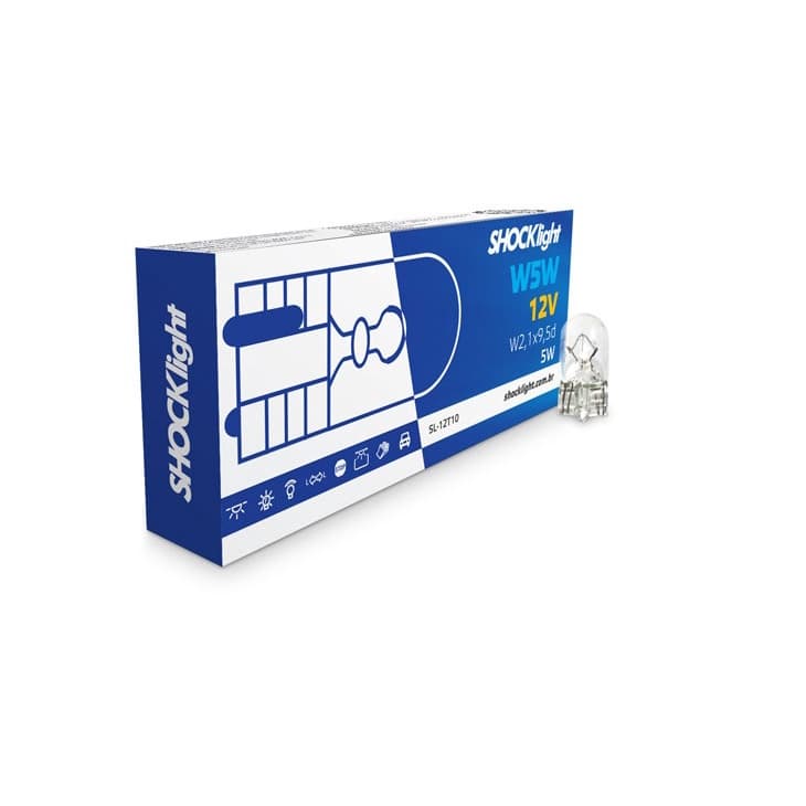 Lampada Shocklight T10 Pingao 12v W2,1 X 9,5d caixa c/ 10 un