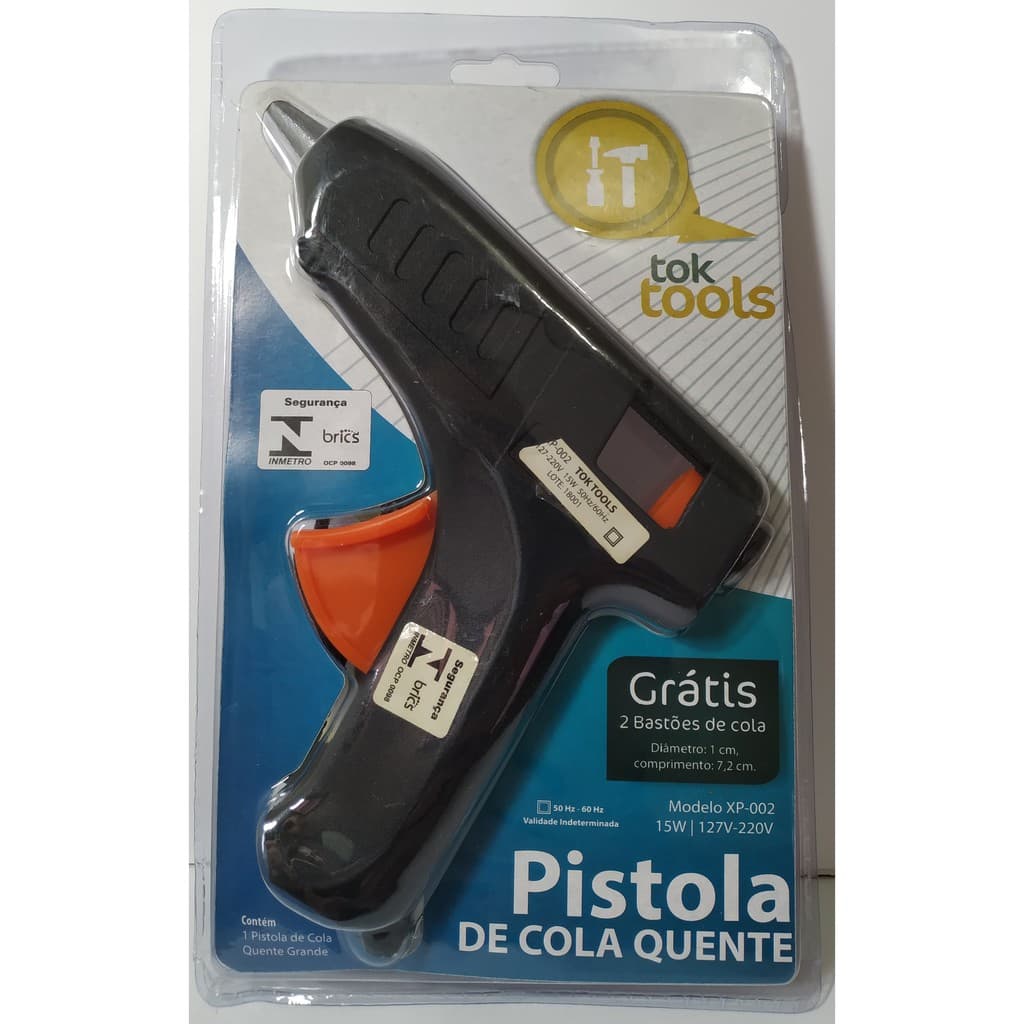Pistola Cola Quente Bivolt 15w Com 2 Bastões De Cola
