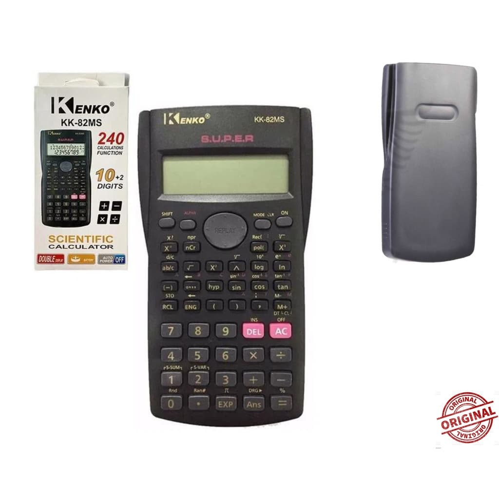 Calculadora Científica PRETA  Kk-82ms 240 Funções + Capa