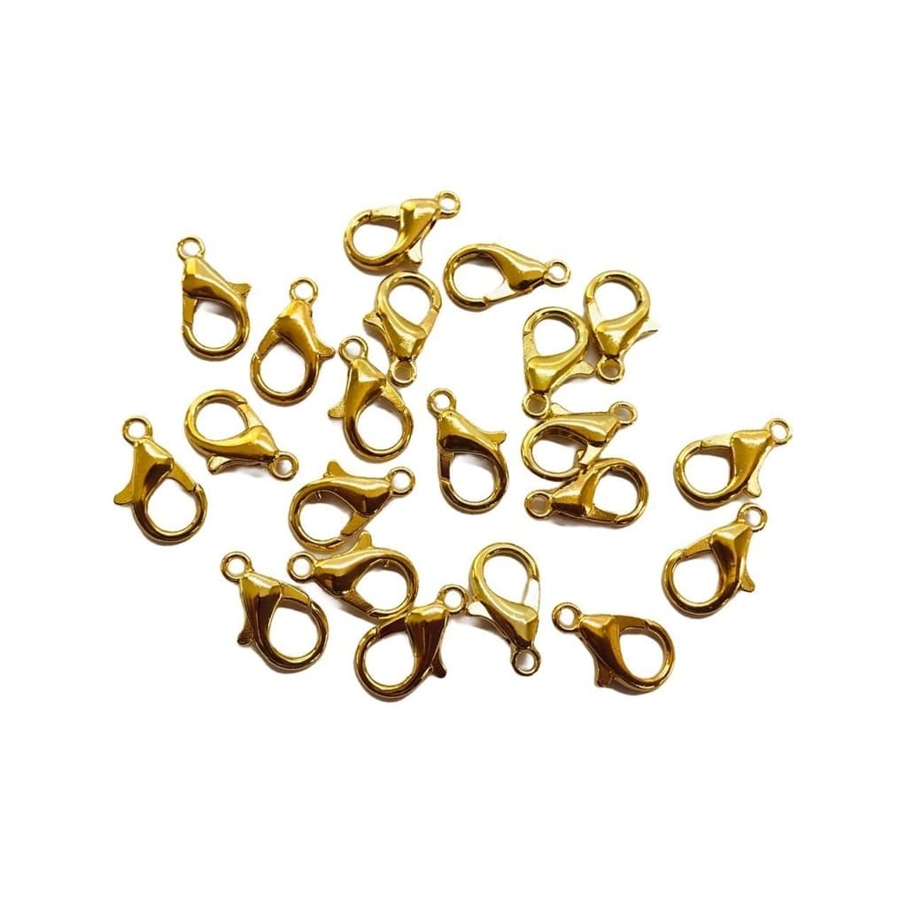 Fecho Lagosta PP - Dourado 10MM - Pct c/ 10 Und