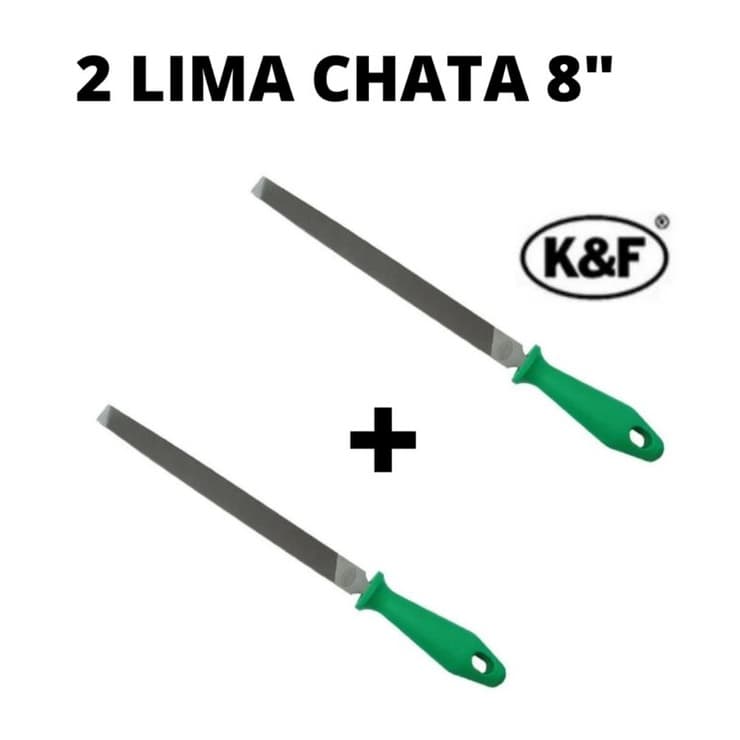 Lima K&f Com Cabo Chata Para Enxada 8 Polegadas 200mm (Kit com 2 Limas)