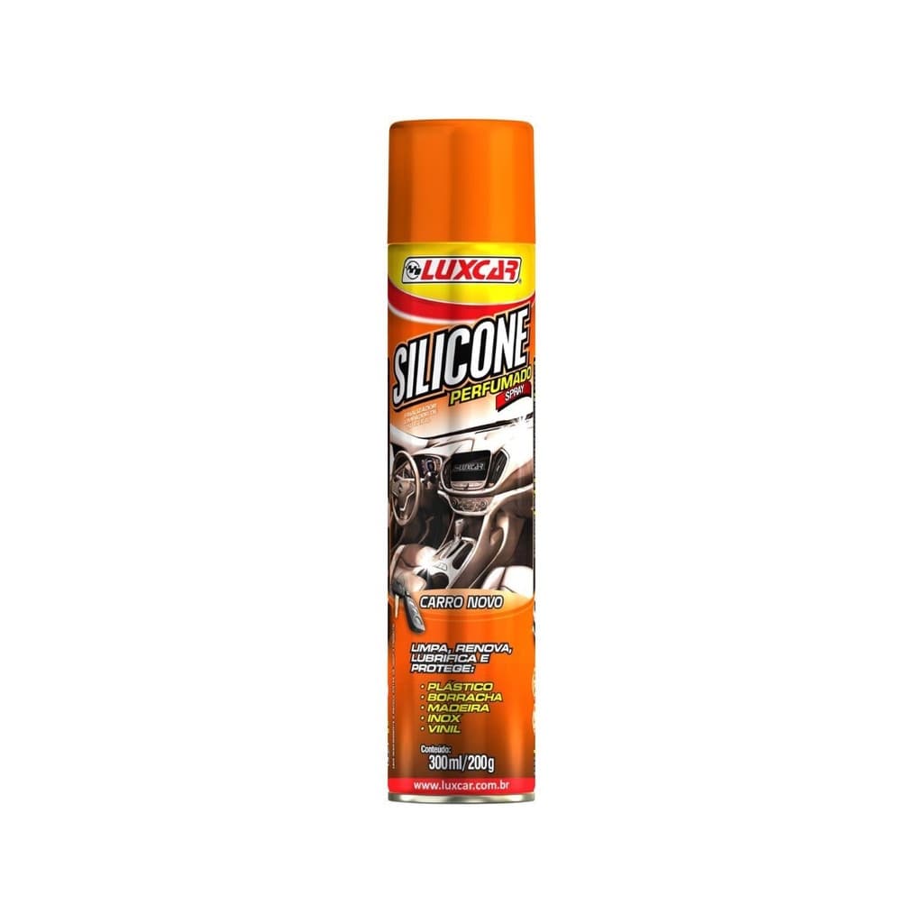 Silicone perfumado spray carro novo luxcar 300ml proteção para plástico borracha madeira inox vinil