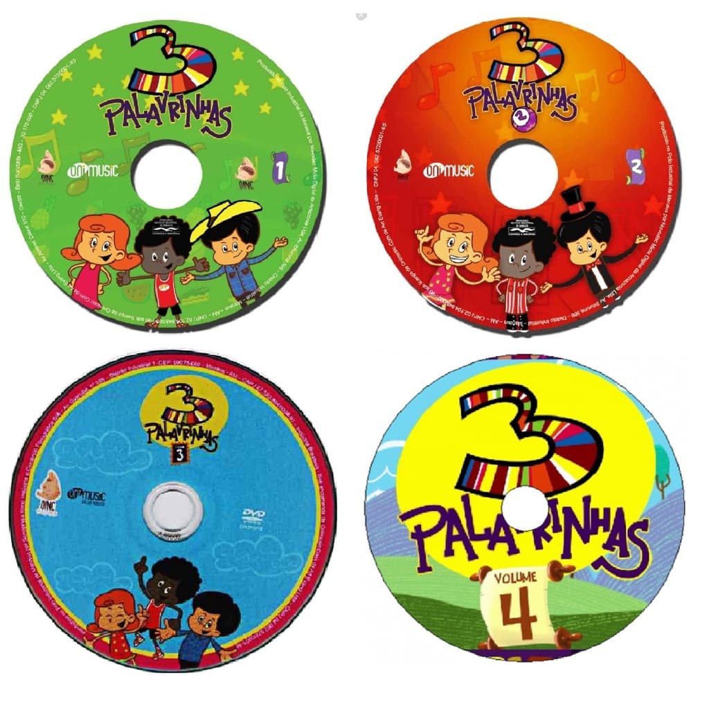 DVD 3 Palavrinhas Coleção Completa-4 DVDS