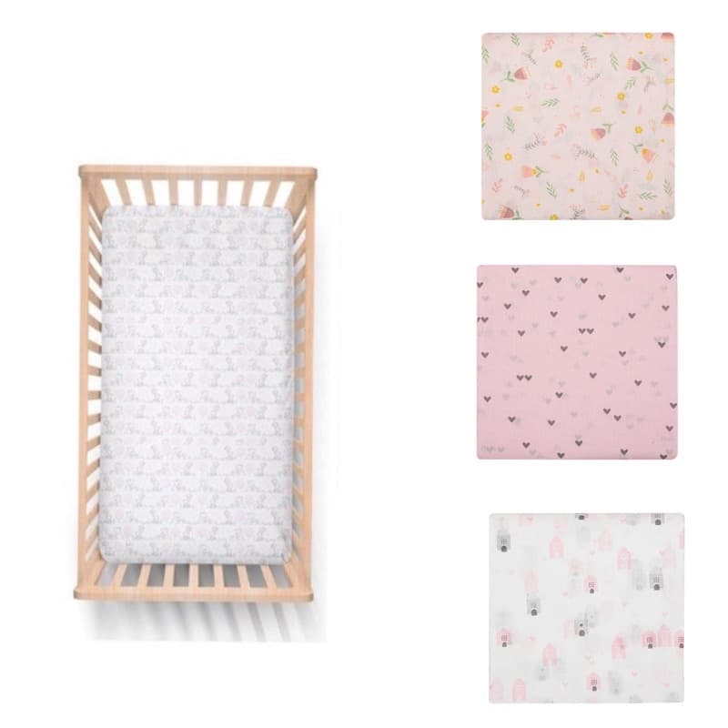 Lençol de Berço Avulso Tamanho Americano Com Elástico Estampado Menina - Papi Composê