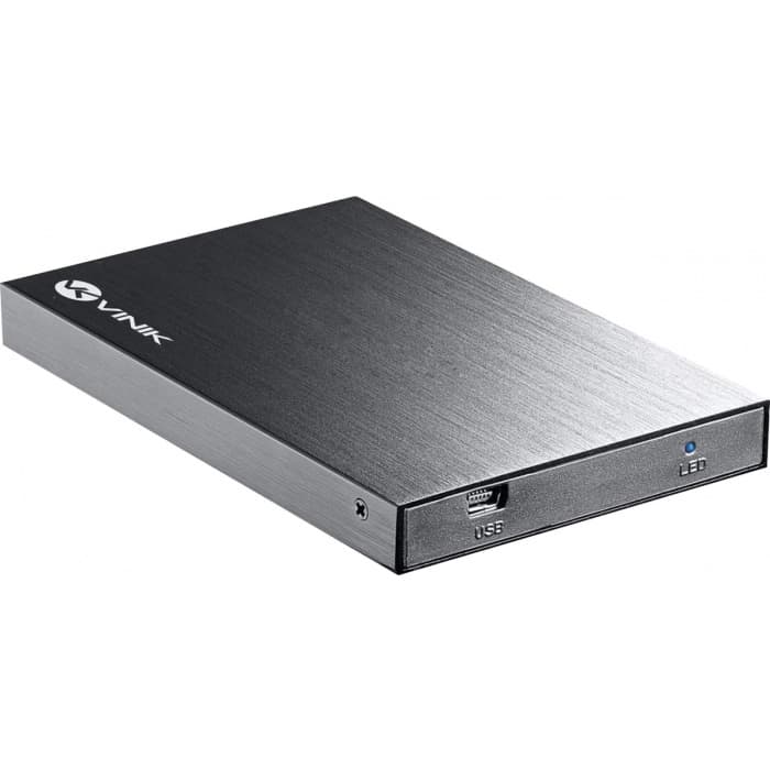 Case Externo HD 2.5" Vinik | USB 2.0 | SATA | Alumínio Preto | p/ HD até 1TB