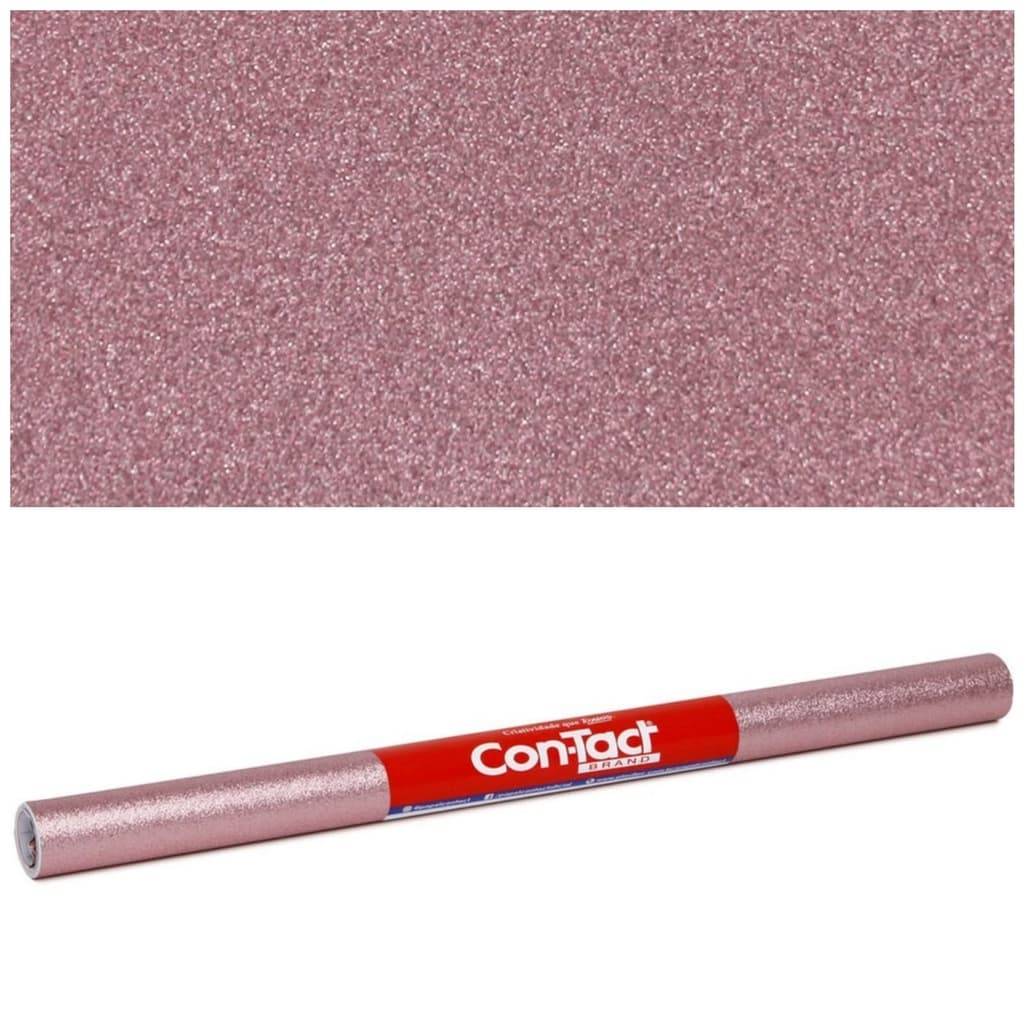 Papel Adesivo Contact Glitter Rosa Rosé Gold 45 Cm x 10 Mts