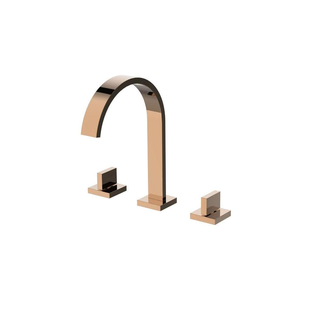 Torneira Misturador Duplo Comando Rose Gold Quadrada Para Banheiro Lavabo Inovartte IN48