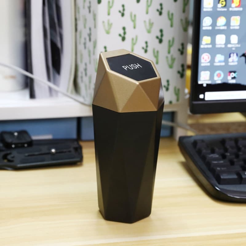 KIN Diamante Design Mini Lixeira Para Parada Automotiva Cheiro Acessórios Do Carro Escritório Casa Mesa Multico