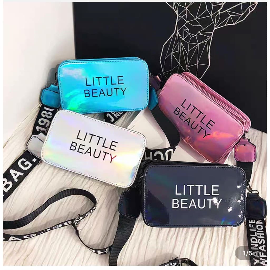 Bolsa Feminina transversal Holográfica Tendência Blogueira LITTLE BEAUTY quadrado 2002