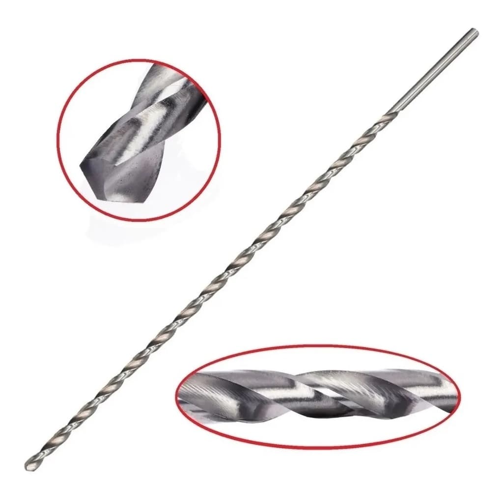 broca HSS aço rápido extra longa bitola de 4,0 e comprimento total de 300 mm ( 30 cm )