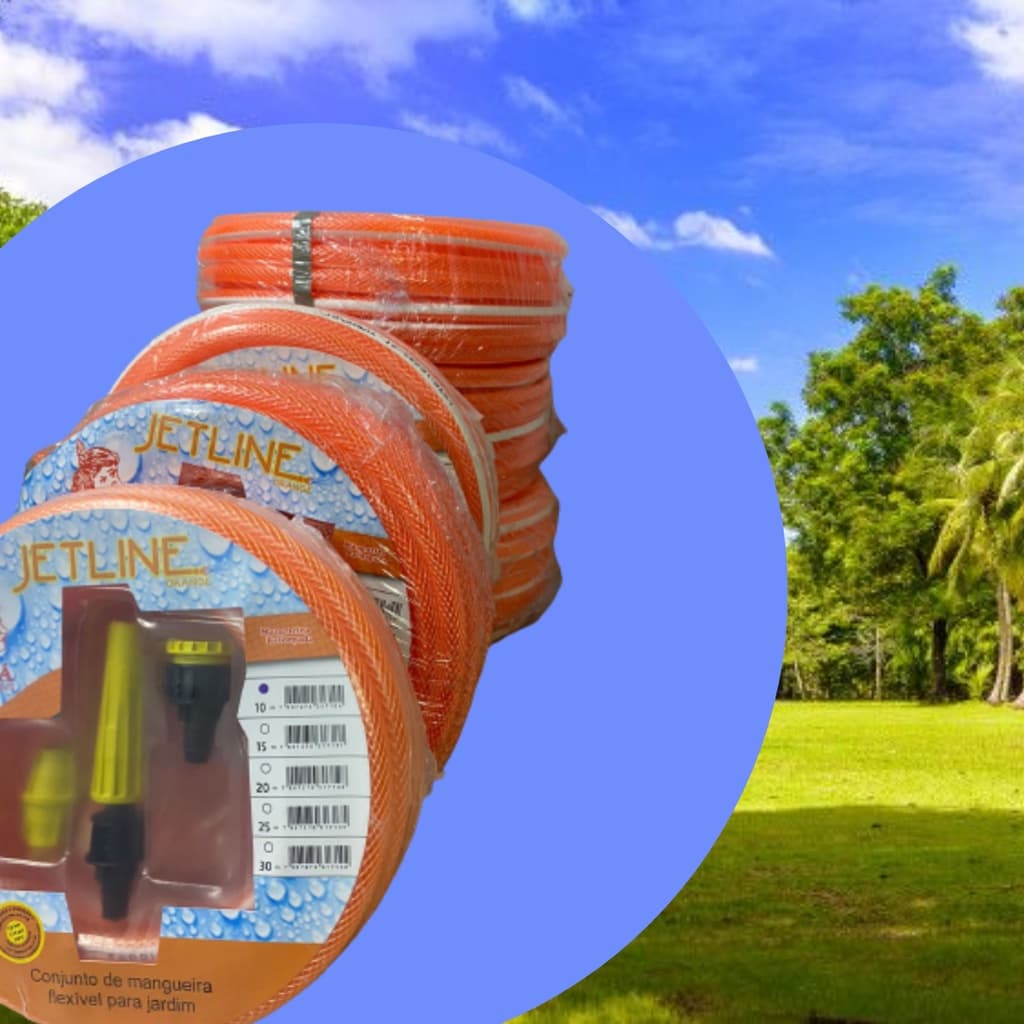 Kit Completo Mangueira Jardim Esguicho Trançada 10M 15M 20M 25M- Ibirá