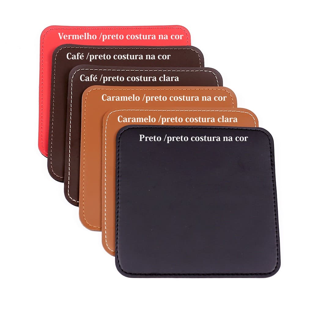 Mouse Pad Slim em Couro Sintetico Dupla Face 20x20cm Envio Rápido a pronta entrega aceita personalização