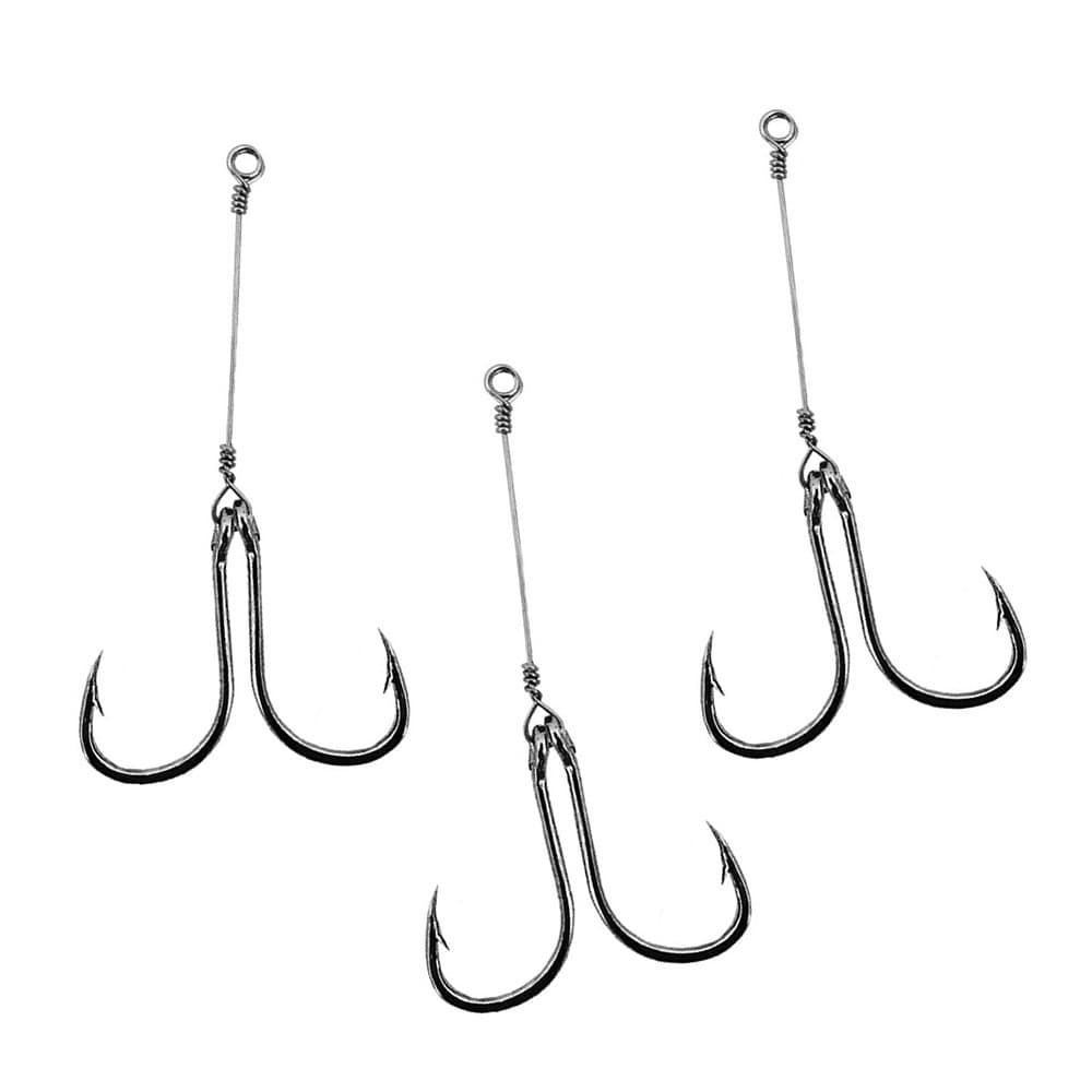 Anzol Chinu Duplo Nº6 Marine Sports Encastoado - 25 Pares