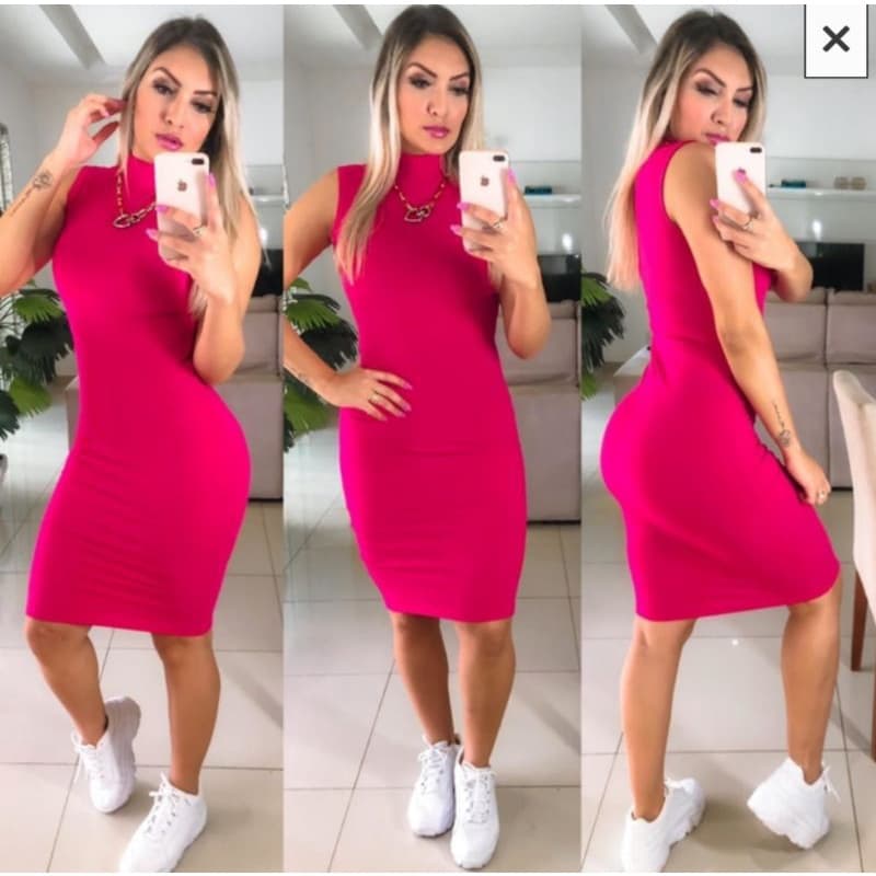 Vestido Midi Canelado