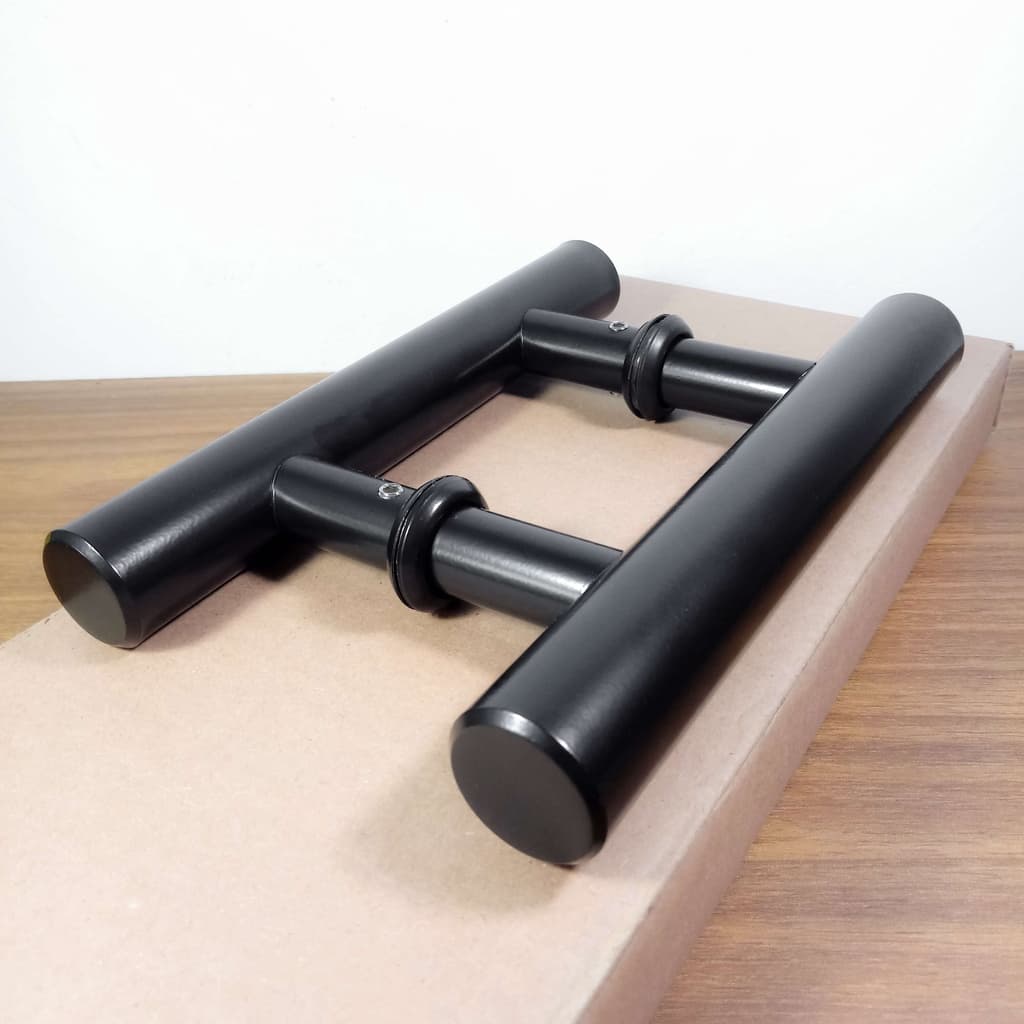 Puxador De Porta Preto 20cm - Furação 10 Madeira/vidro/alumínio/portão
