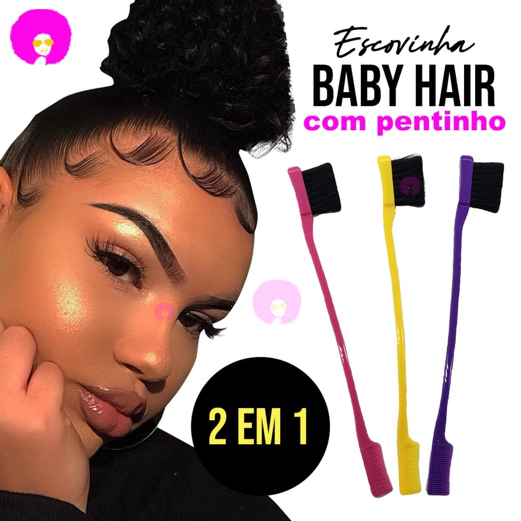 Escova Baby Hair com pente  - 2 em 1