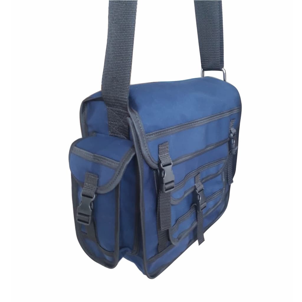 Bolsa transversal em lona resistente fechamento em tic-tac resistente e alça de ombro regulável