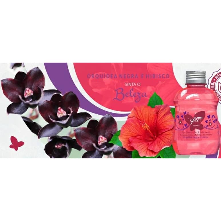 Aromatizante de ambiente Lumi Orquídea Negra e Hibisco