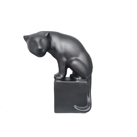 Estatua Luxo Pantera Negra Decoracao Escultura Resina Fibra