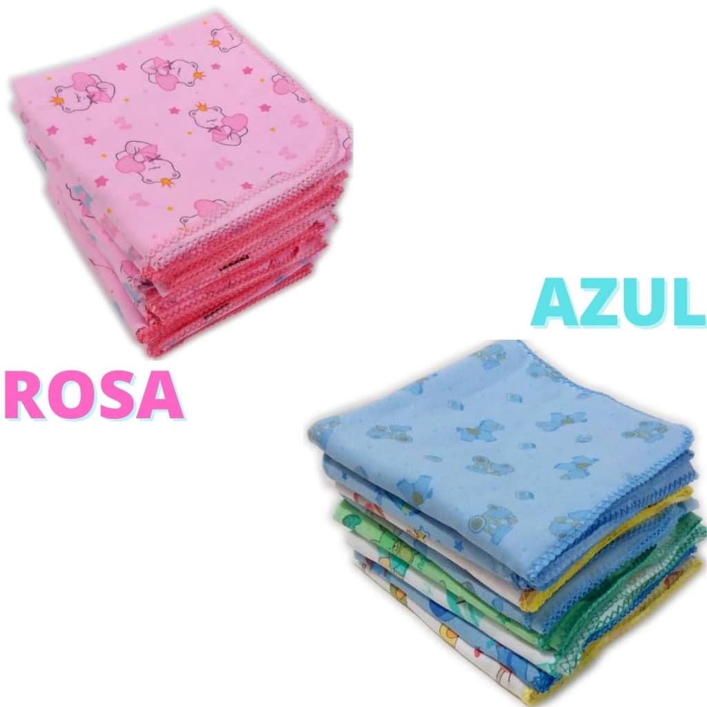 Cueiro Flanelado Estampado 80x80cm Com Crochê