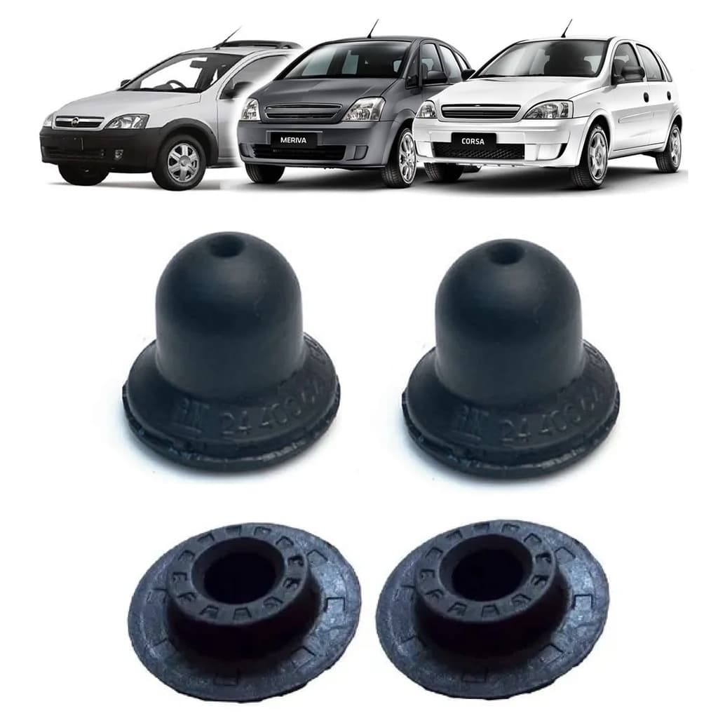 Kit 4 Coxim Calço Borracha Suporte Radiador Corsa Montana Meriva 1.0 1.4 1.8 8v 2003 2004 2005 2006 2007 08 09 10 11 12