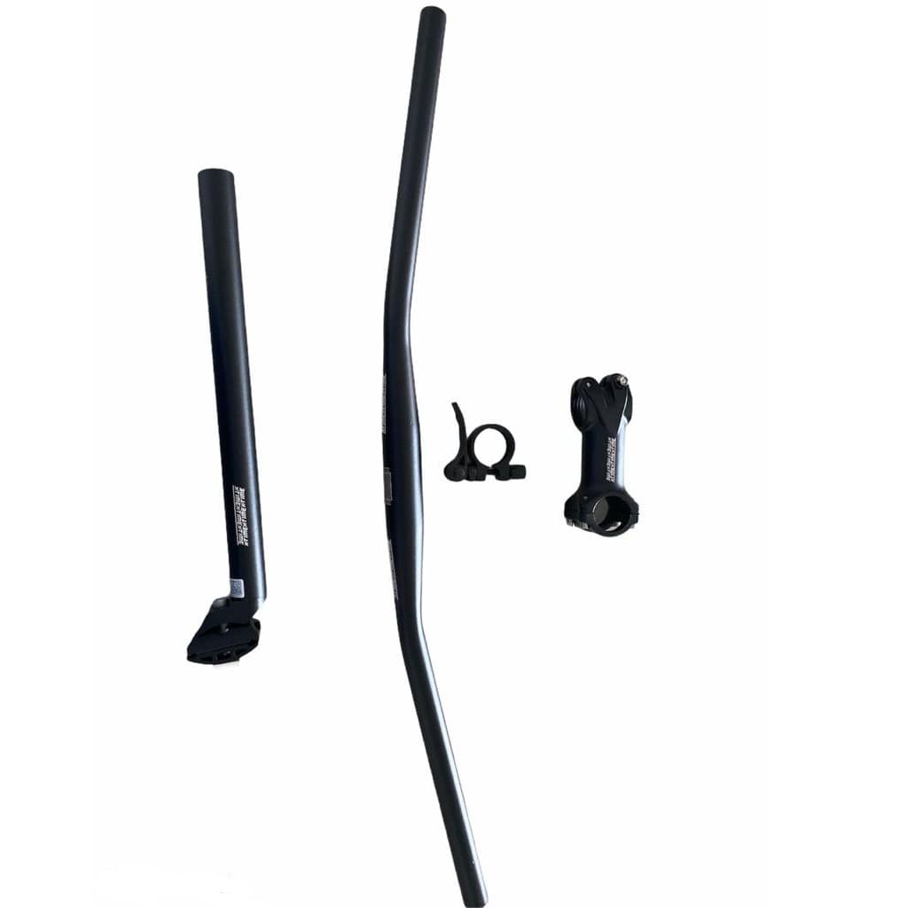 Kit Guidão Mesa Canote Abraçadeira Tsw X-time Bike Aluminio