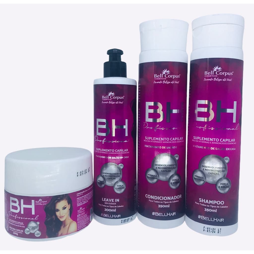 Kit Tratamento Capilar BH Profissional 4 peças Bell Corpus