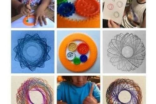 Kit C/ 15 Peças Régua Mágica Desenho Mandala - Espirógrafo