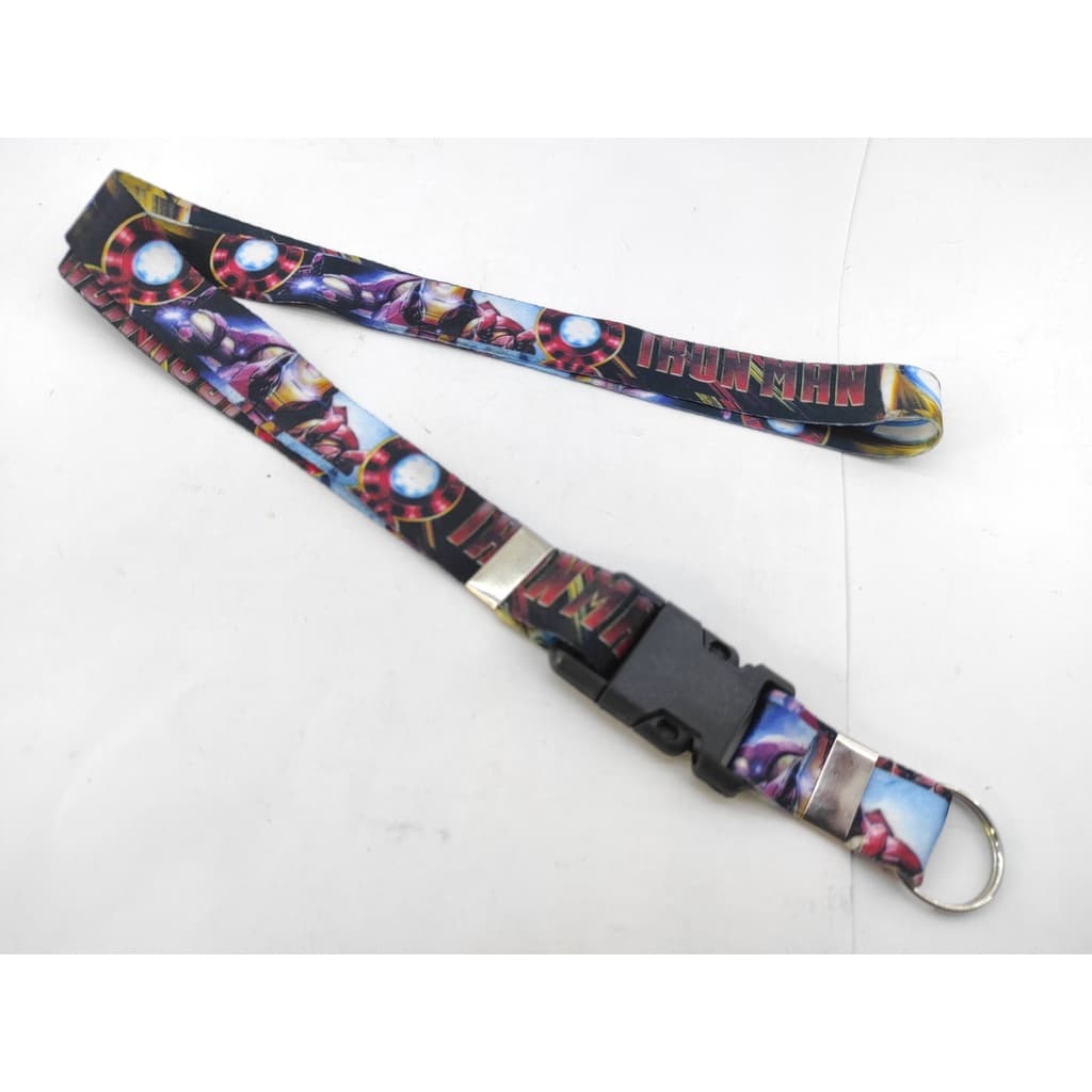 Cordão para pescoço Homem de Ferro ( Iron Man ) chaveiro com engate rápido para moto, chaveiro ou crachá