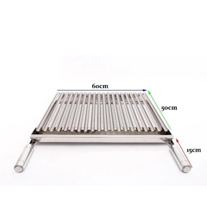 Grelha Argentina Inox 60x50 cm  Parrilla Picanheira para Churrasqueira Profissional