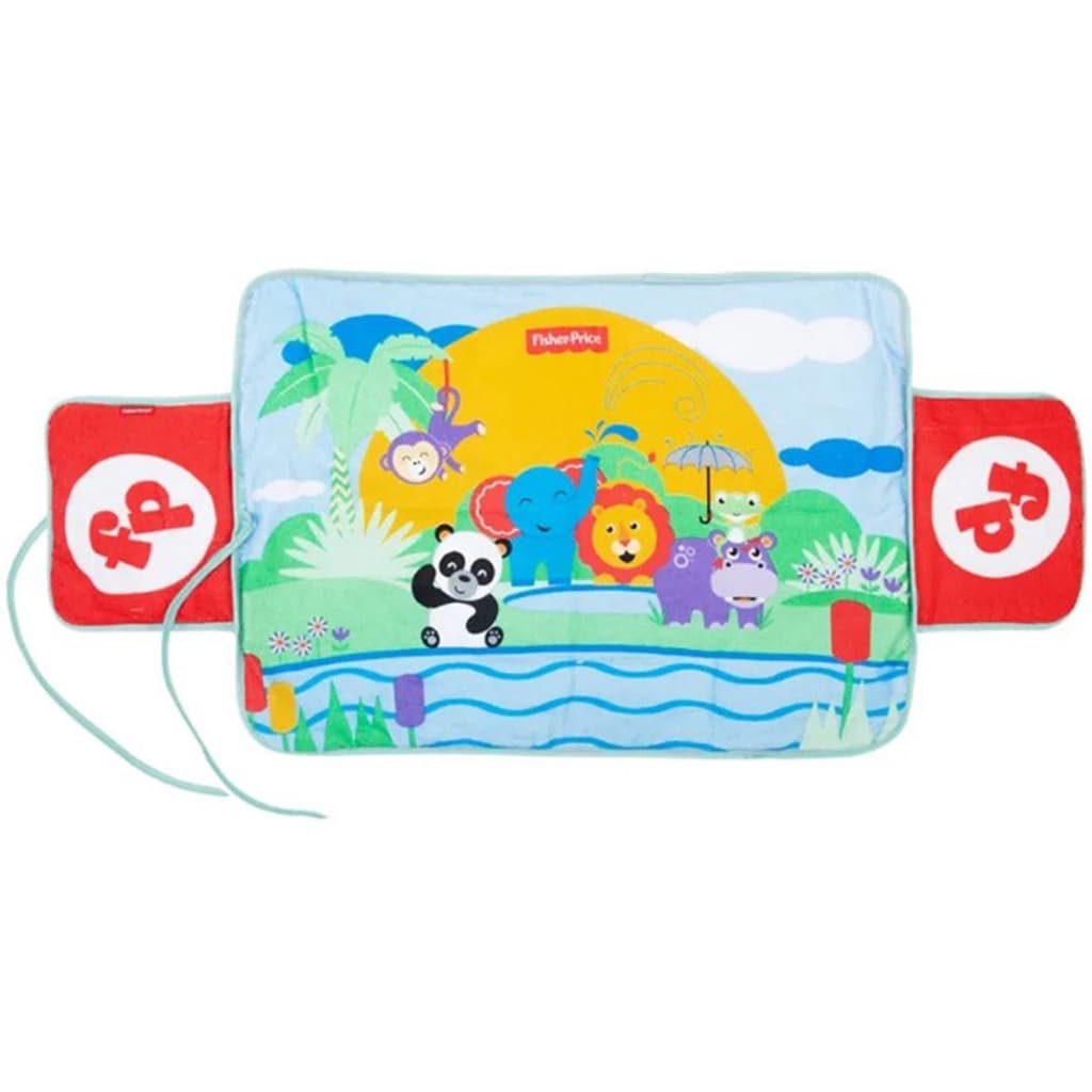 Trocador de Fraldas Prático Fisher Price Estampado Safari Dobrável e Portátil
